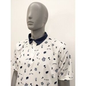 Swannies Legends Golf Polo Mens XL White Blue Darrell Green‎ Celeb Golf Classic